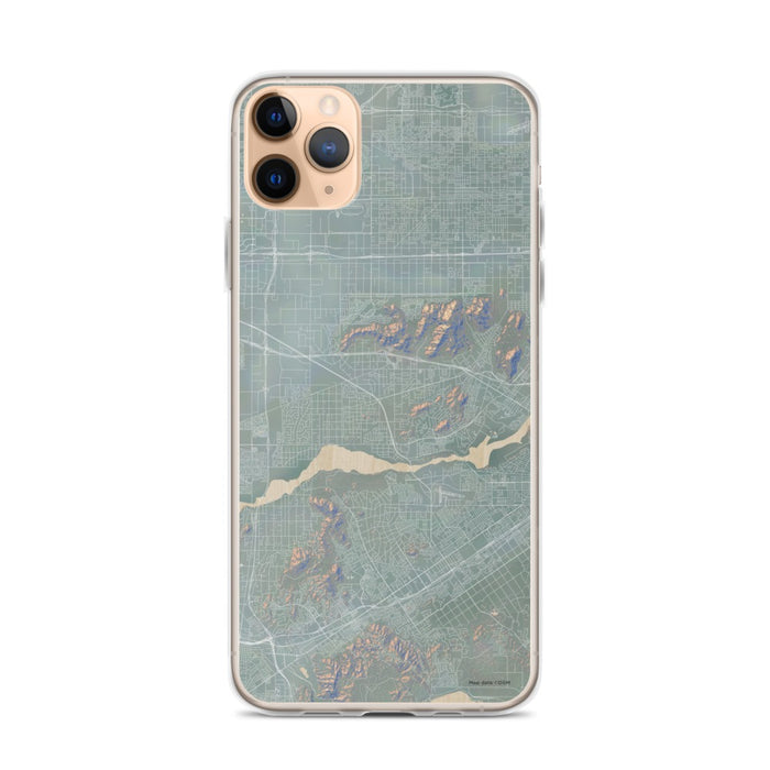 Custom iPhone 11 Pro Max Jurupa Valley California Map Phone Case in Afternoon