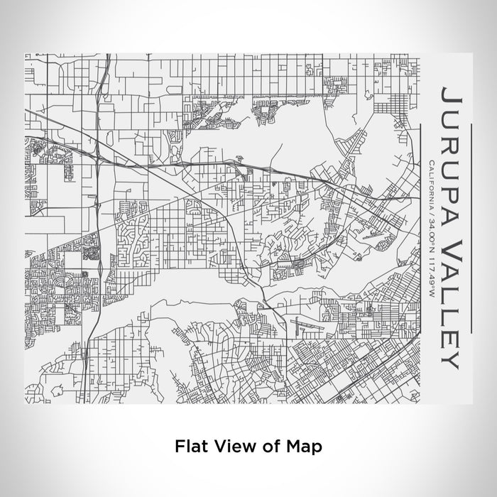 Rendered View of Jurupa Valley California Map Engraving on 20oz Stainless Steel Insulated Bottle with Bamboo Top in White