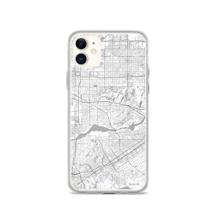 Custom iPhone 11 Jurupa Valley California Map Phone Case in Classic