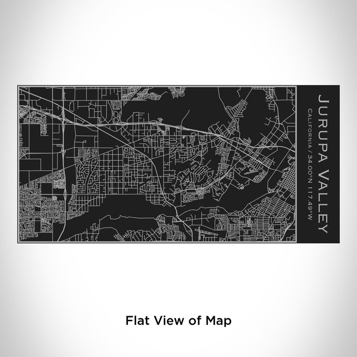 Rendered View of Jurupa Valley California Map Engraving on 17oz Stainless Steel Insulated Cola Bottle in Black