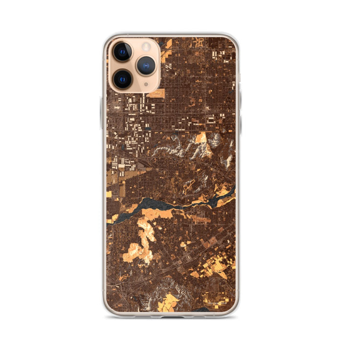 Custom iPhone 11 Pro Max Jurupa Valley California Map Phone Case in Ember