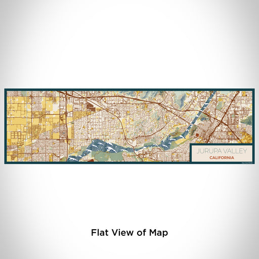 Flat View of Map Custom Jurupa Valley California Map Enamel Mug in Woodblock