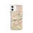 Custom iPhone 12 Jurupa Valley California Map Phone Case in Woodblock