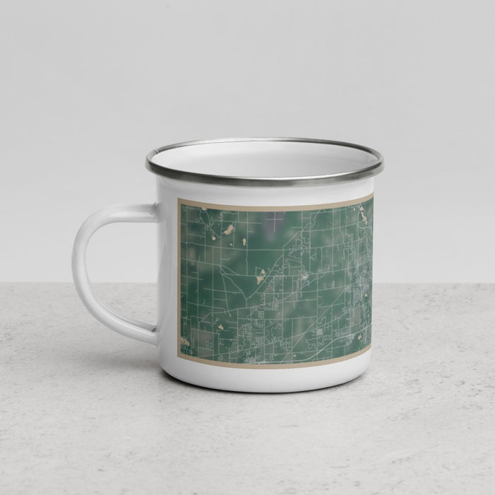 Left View Custom Kalamazoo Michigan Map Enamel Mug in Afternoon