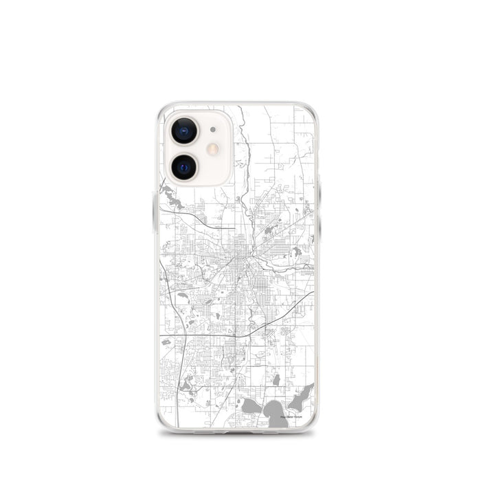 Custom Kalamazoo Michigan Map iPhone 12 mini Phone Case in Classic