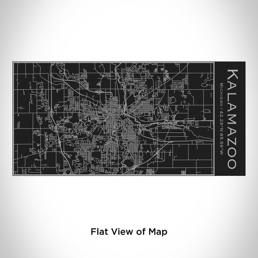 Rendered View of Kalamazoo Michigan Map Engraving on 17oz Stainless Steel Insulated Cola Bottle in Black