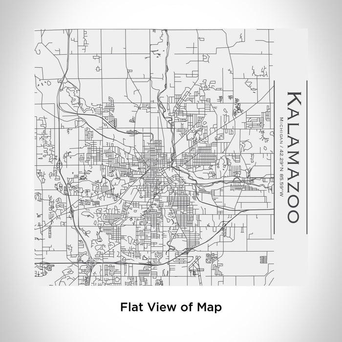 Rendered View of Kalamazoo Michigan Map Engraving on 17oz Stainless Steel Insulated Tumbler in White