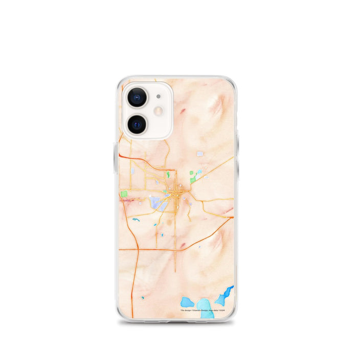 Custom Kalamazoo Michigan Map iPhone 12 mini Phone Case in Watercolor