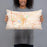 Person holding 20x12 Custom Kalamazoo Michigan Map Throw Pillow in Watercolor