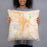 Person holding 18x18 Custom Kalamazoo Michigan Map Throw Pillow in Watercolor