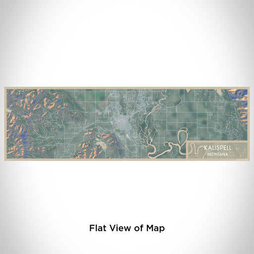 Flat View of Map Custom Kalispell Montana Map Enamel Mug in Afternoon