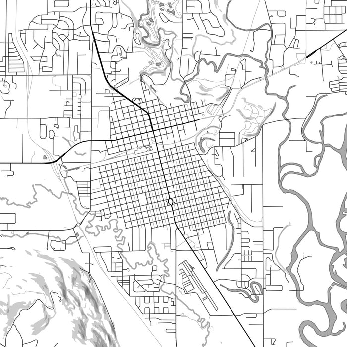 Kalispell Montana Map Print in Classic Style Zoomed In Close Up Showing Details