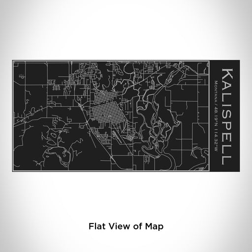 Rendered View of Kalispell Montana Map Engraving on 17oz Stainless Steel Insulated Cola Bottle in Black
