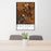 24x36 Kalispell Montana Map Print Portrait Orientation in Ember Style Behind 2 Chairs Table and Potted Plant