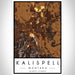 Kalispell Montana Map Print Portrait Orientation in Ember Style With Shaded Background