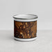 Front View Custom Kalispell Montana Map Enamel Mug in Ember