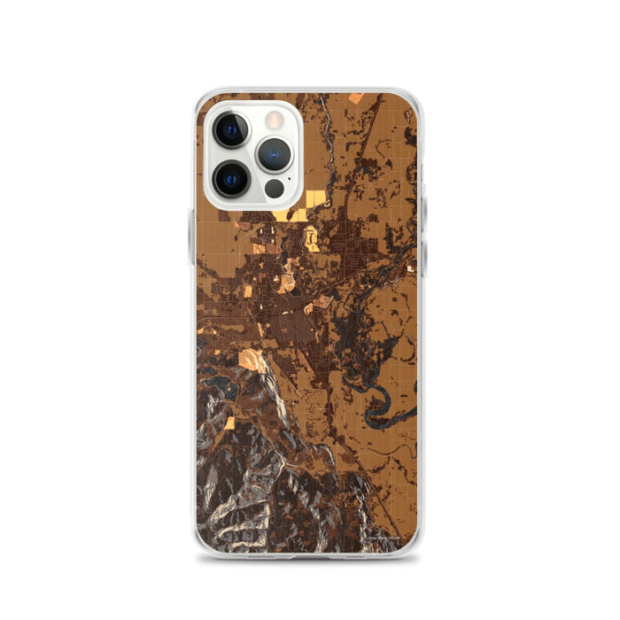 Custom Kalispell Montana Map iPhone 12 Pro Phone Case in Ember