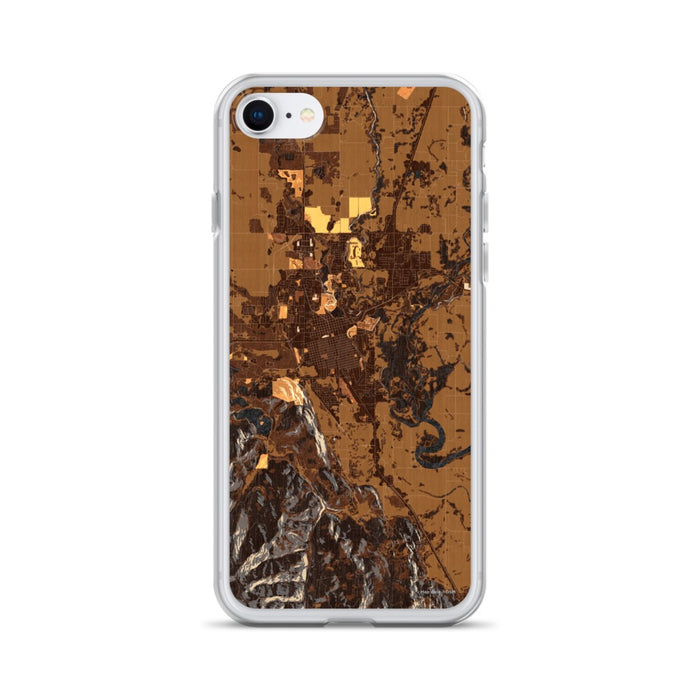 Custom Kalispell Montana Map iPhone SE Phone Case in Ember