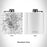 Rendered View of Kalispell Montana Map Engraving on 6oz Stainless Steel Flask in White