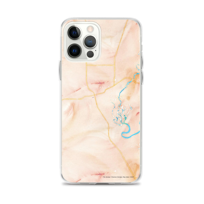 Custom Kalispell Montana Map iPhone 12 Pro Max Phone Case in Watercolor