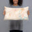 Person holding 20x12 Custom Kalispell Montana Map Throw Pillow in Watercolor