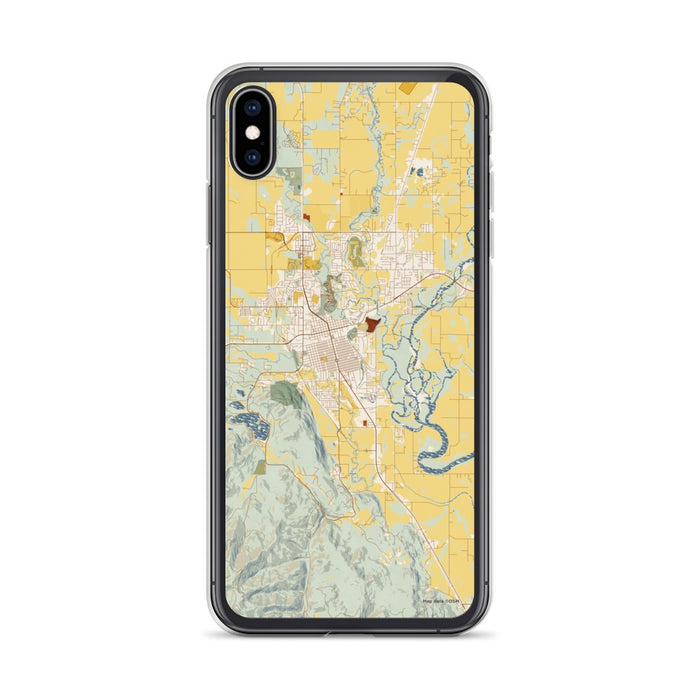 Custom Kalispell Montana Map Phone Case in Woodblock