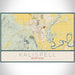 Kalispell Montana Map Print Landscape Orientation in Woodblock Style With Shaded Background