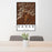 24x36 Kanab Utah Map Print Portrait Orientation in Ember Style Behind 2 Chairs Table and Potted Plant