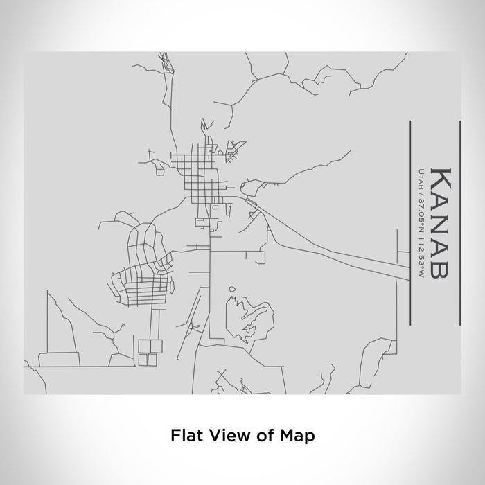 Rendered View of Kanab Utah Map Engraving on 20oz Stainless Steel Insulated Bottle with Bamboo Top