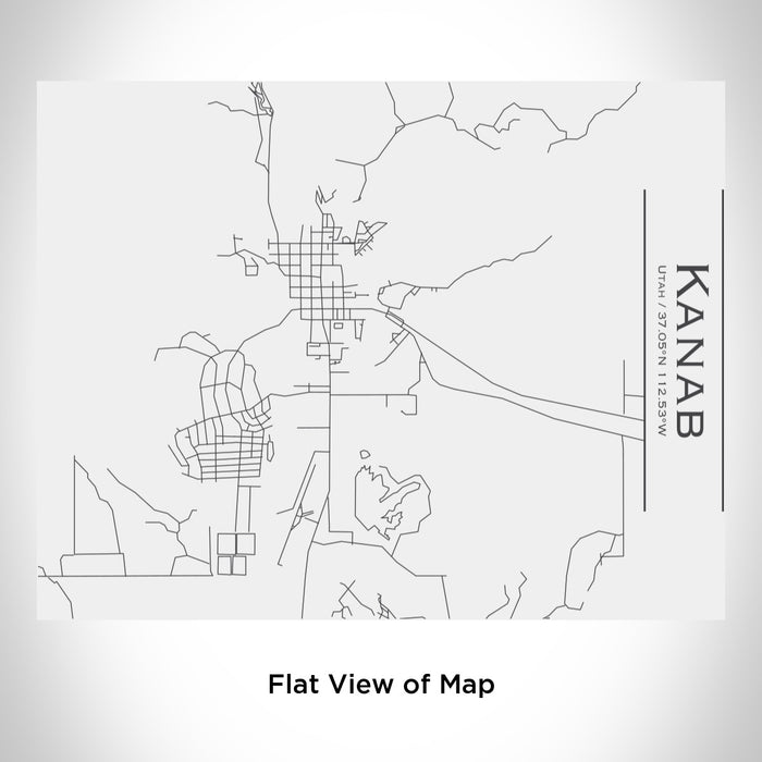 Rendered View of Kanab Utah Map Engraving on 20oz Stainless Steel Insulated Bottle with Bamboo Top in White