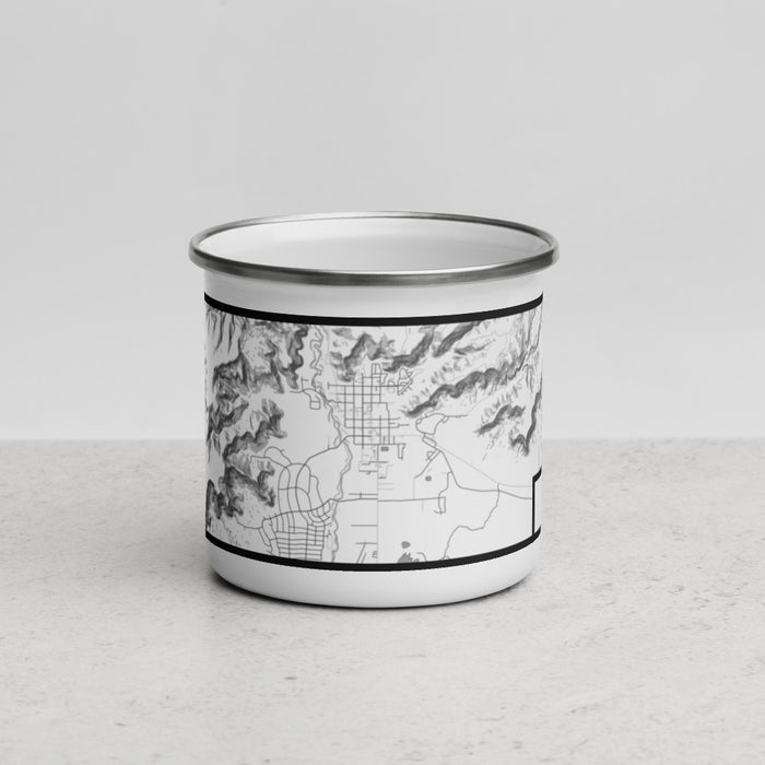 Front View Custom Kanab Utah Map Enamel Mug in Classic