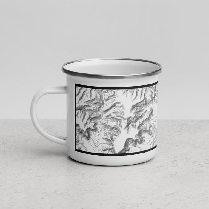 Left View Custom Kanab Utah Map Enamel Mug in Classic