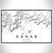 Kanab Utah Map Print Landscape Orientation in Classic Style With Shaded Background