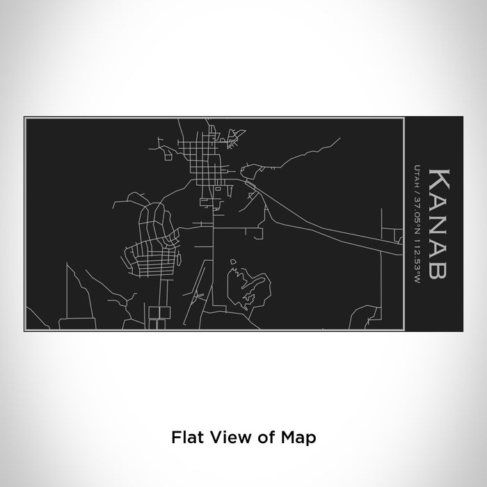 Rendered View of Kanab Utah Map Engraving on 17oz Stainless Steel Insulated Cola Bottle in Black