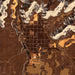 Kanab Utah Map Print in Ember Style Zoomed In Close Up Showing Details