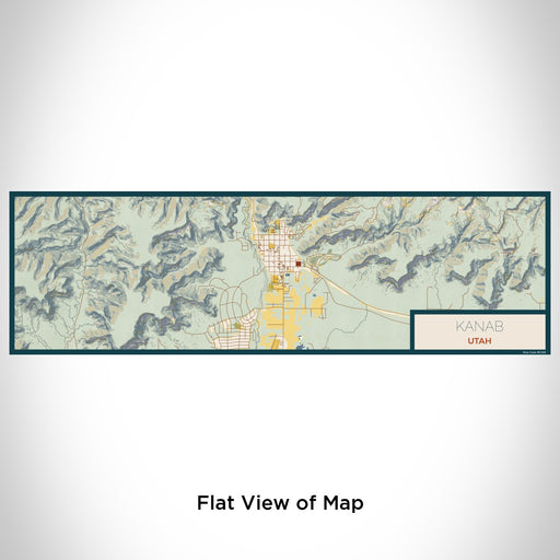 Flat View of Map Custom Kanab Utah Map Enamel Mug in Woodblock