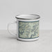 Left View Custom Kanab Utah Map Enamel Mug in Woodblock