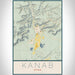Kanab Utah Map Print Portrait Orientation in Woodblock Style With Shaded Background
