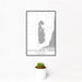 12x18 Kangaroo Lake Wisconsin Map Print Portrait Orientation in Classic Style With Small Cactus Plant in White Planter