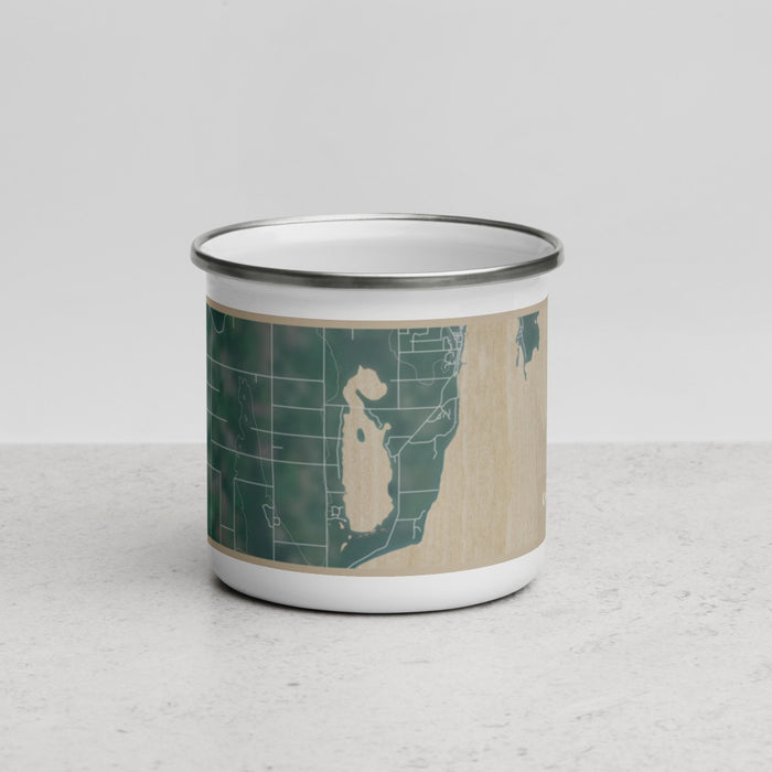 Front View Custom Kangaroo Lake Wisconsin Map Enamel Mug in Afternoon