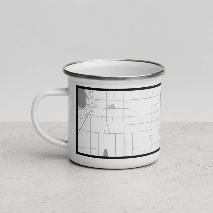 Left View Custom Kangaroo Lake Wisconsin Map Enamel Mug in Classic