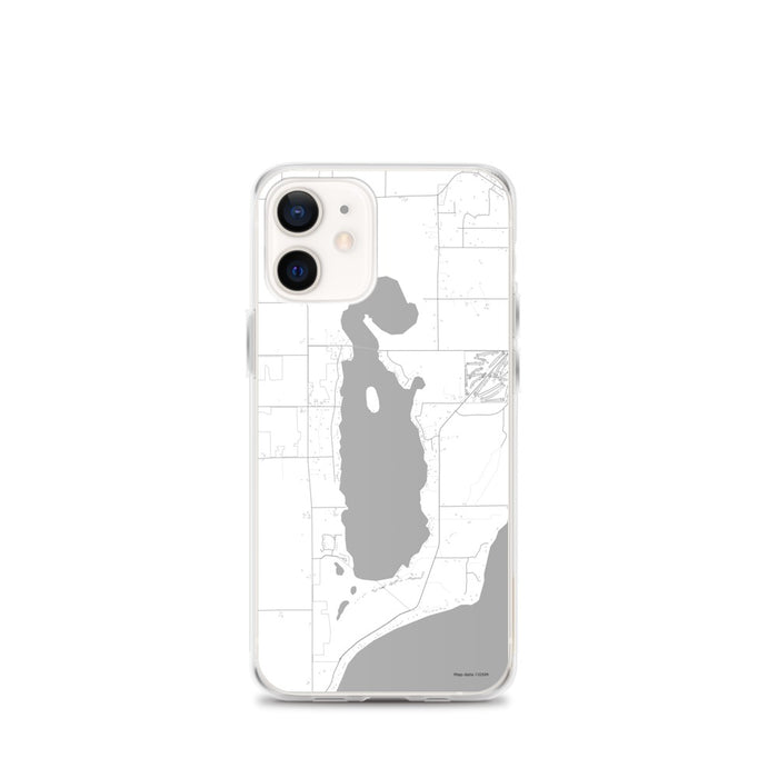 Custom iPhone 12 mini Kangaroo Lake Wisconsin Map Phone Case in Classic