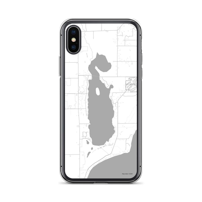 Custom iPhone X/XS Kangaroo Lake Wisconsin Map Phone Case in Classic