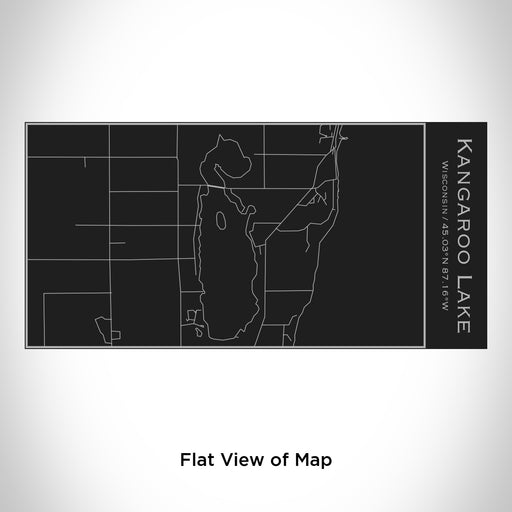 Rendered View of Kangaroo Lake Wisconsin Map Engraving on 17oz Stainless Steel Insulated Cola Bottle in Black