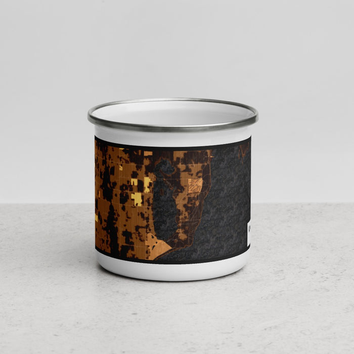 Front View Custom Kangaroo Lake Wisconsin Map Enamel Mug in Ember