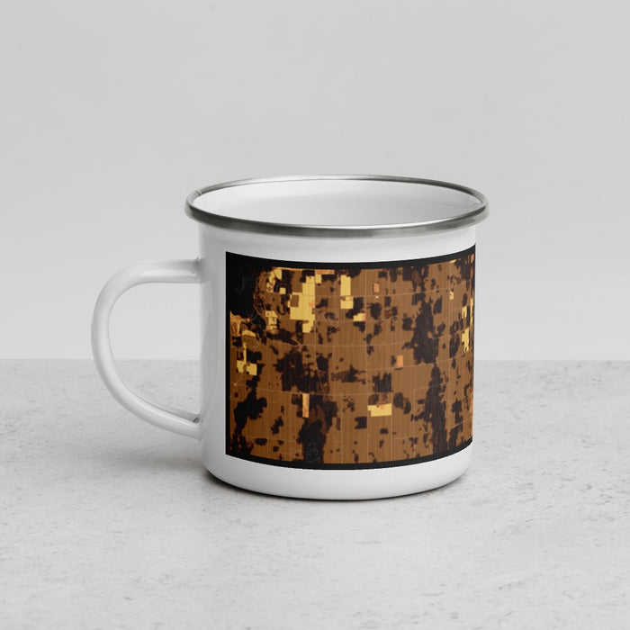 Left View Custom Kangaroo Lake Wisconsin Map Enamel Mug in Ember