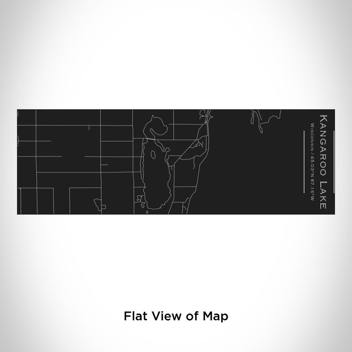 Rendered View of Kangaroo Lake Wisconsin Map Engraving on 10oz Stainless Steel Insulated Cup with Sliding Lid in Black