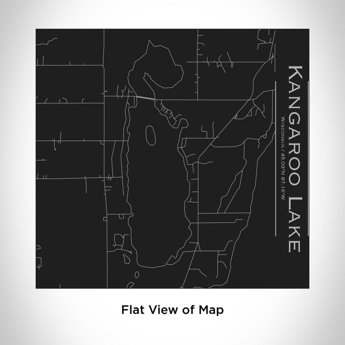 Rendered View of Kangaroo Lake Wisconsin Map Engraving on 17oz Stainless Steel Insulated Tumbler in Black