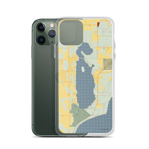 Custom Kangaroo Lake Wisconsin Map Phone Case in Woodblock