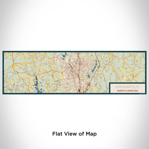 Flat View of Map Custom Kannapolis North Carolina Map Enamel Mug in Woodblock
